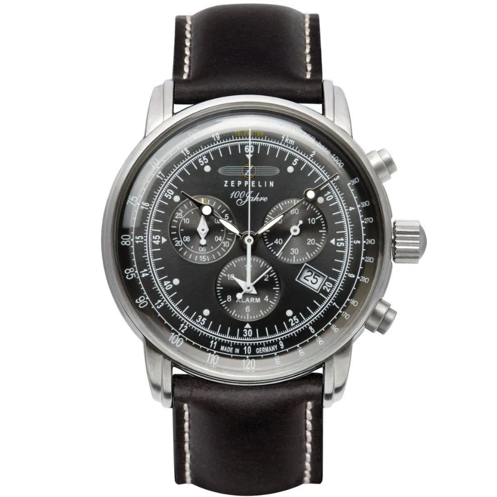 Zeppelin 100 Years Zeppelin Chronograph 42mm Black Quartz Steel 7680-2