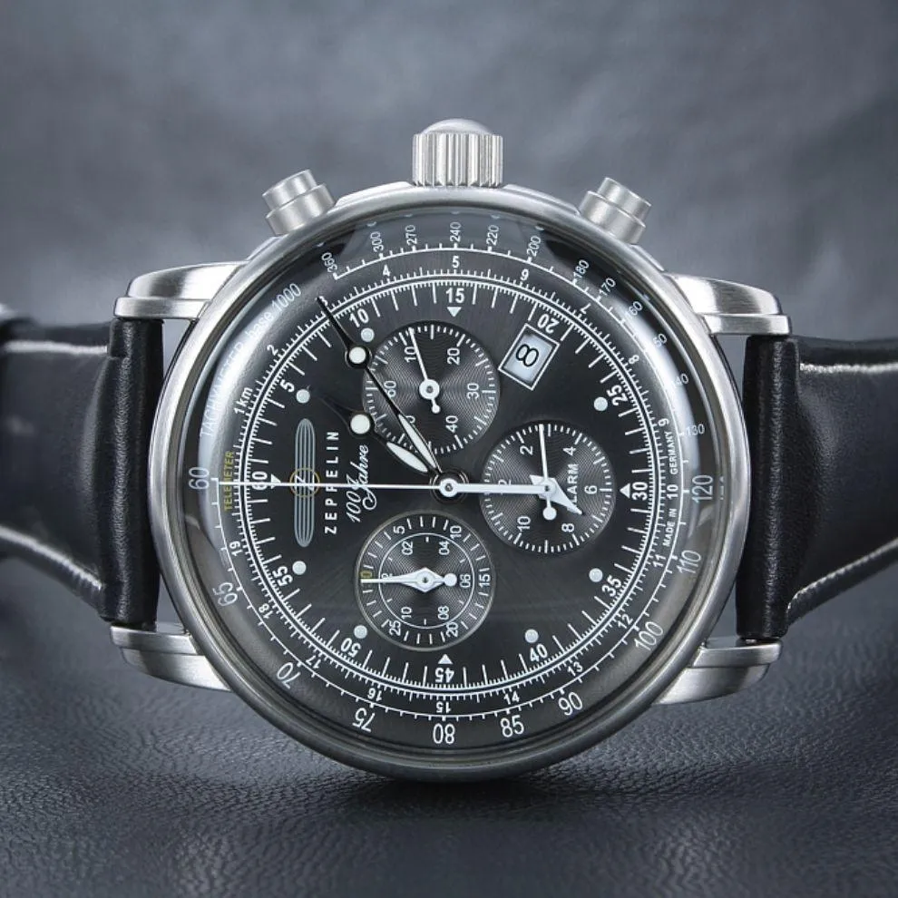 Zeppelin 100 Years Zeppelin Chronograph 42mm Black Quartz Steel 7680-2