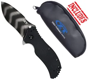 Zero Tolerance 0350TS Tiger Striped Blade with G10 Handle w/ZT Storage Pouch