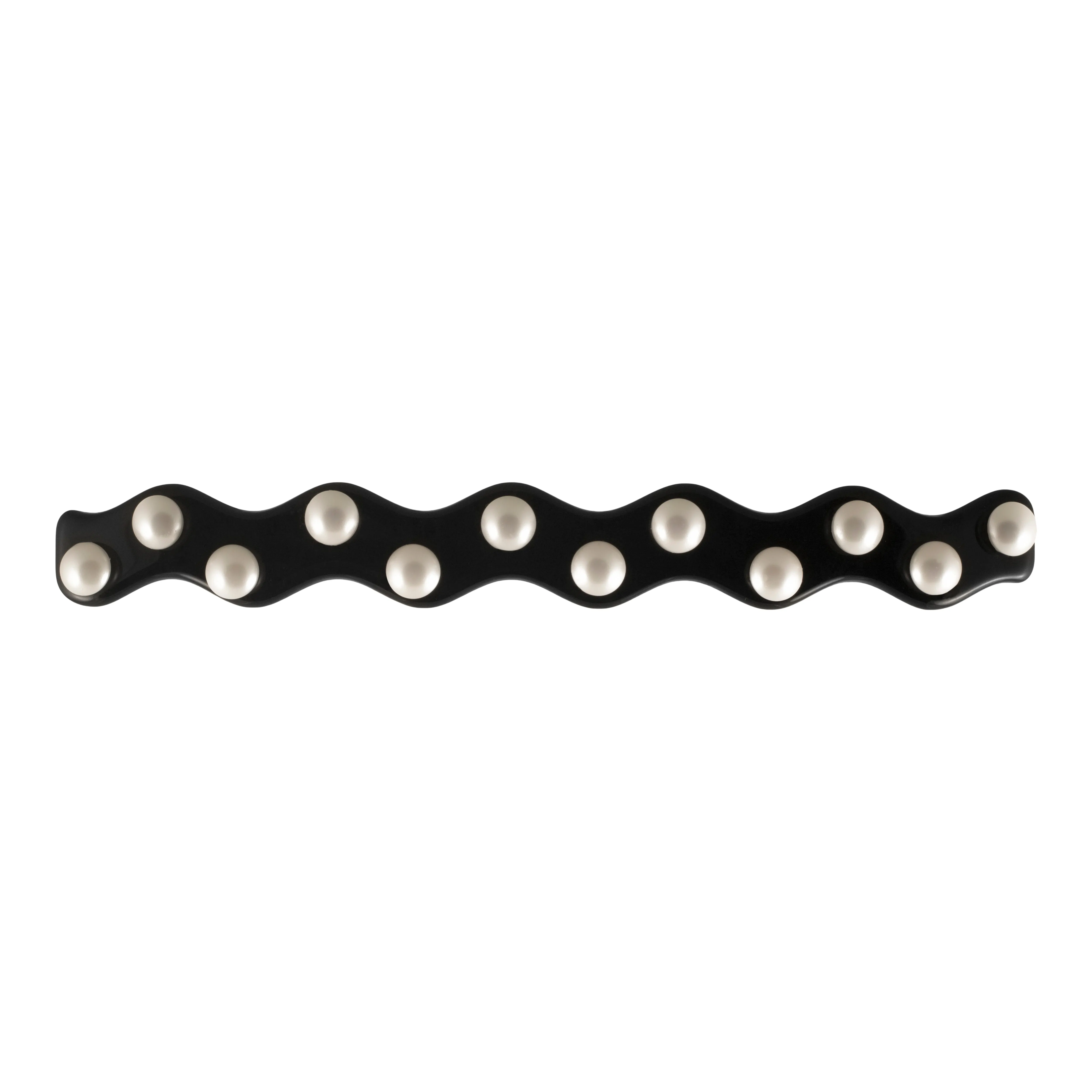 Zig Zag Pearl Black Hair Clip