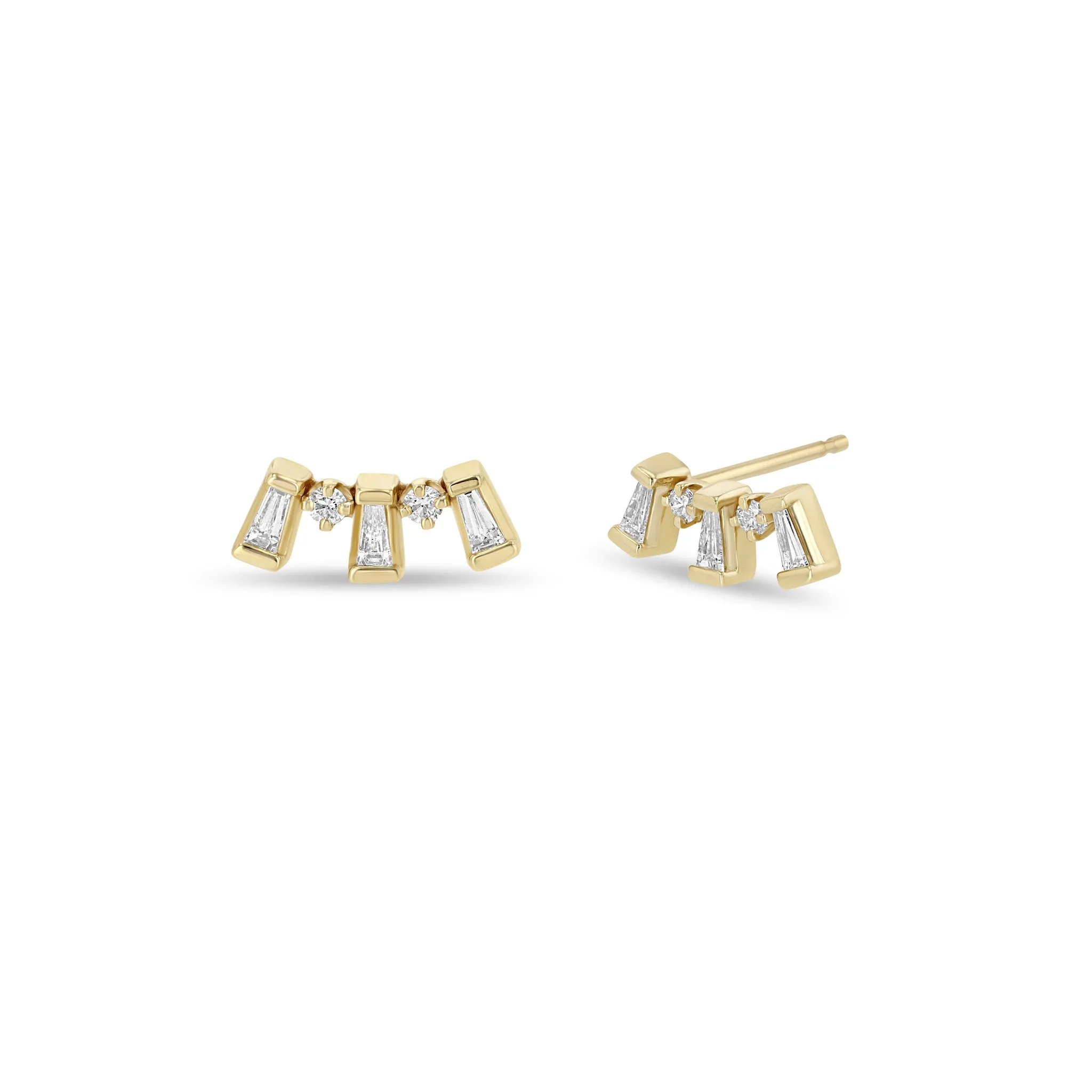 Zoë Chicco 14k Yellow Gold Alternating Baguette Earrings