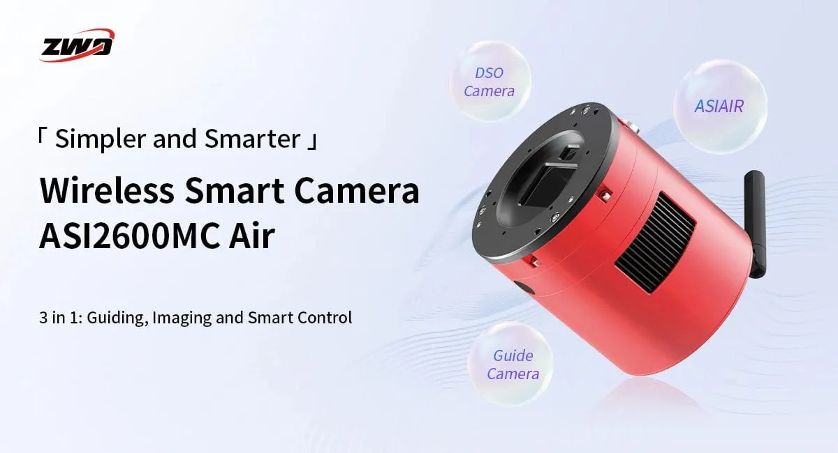 ZWO ASI2600MC Air 26MP 3.76um Wireless Smart Astrophotography Camera with Built-in Guiding and Smart Control - ASI2600MC-AIR